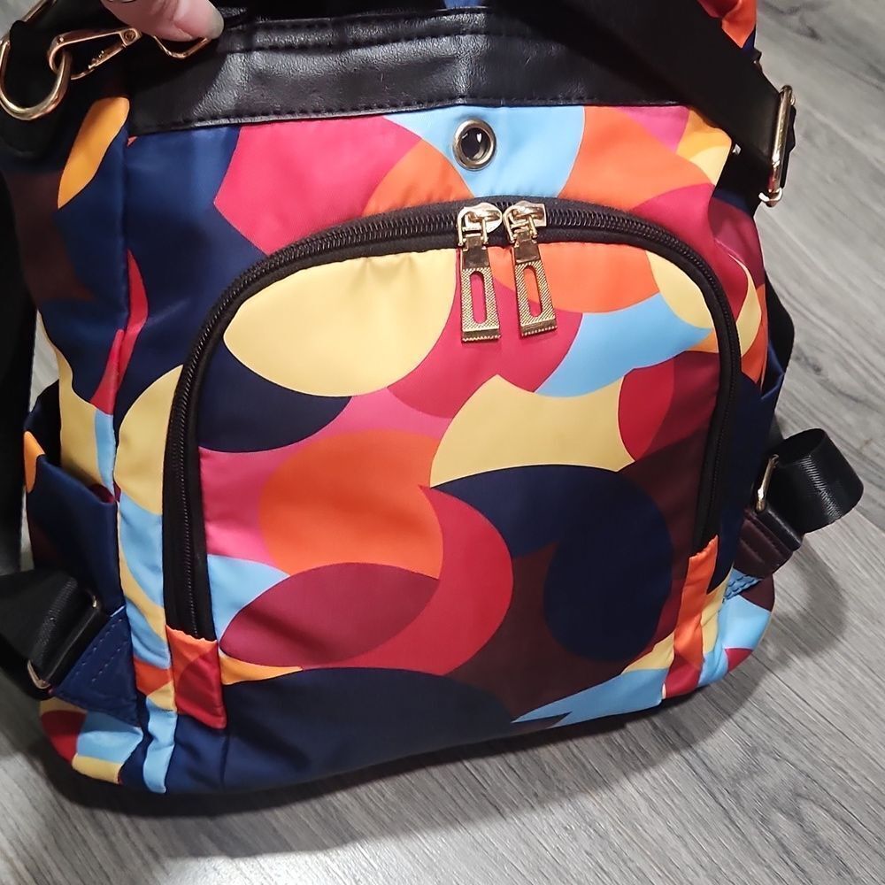 Colorful Satin Multi-Use Lightweight Backpack Purse - Picture 8 of 10